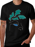Abstract Face Graphic Tee - Modern Art Shirt