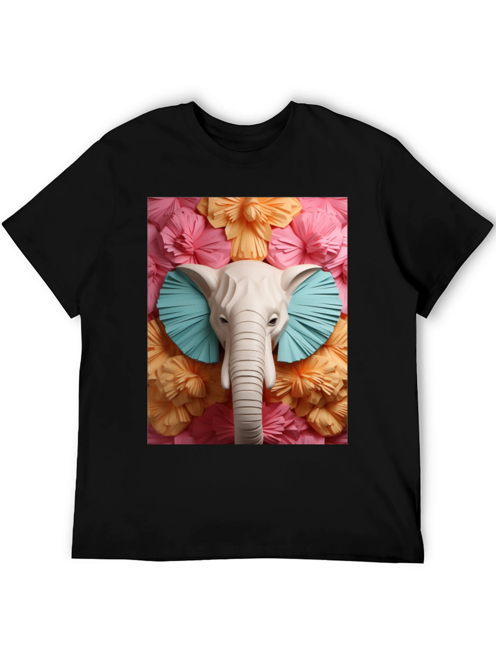 Elephant Floral Tee - Unique Graphic Print T-Shirt