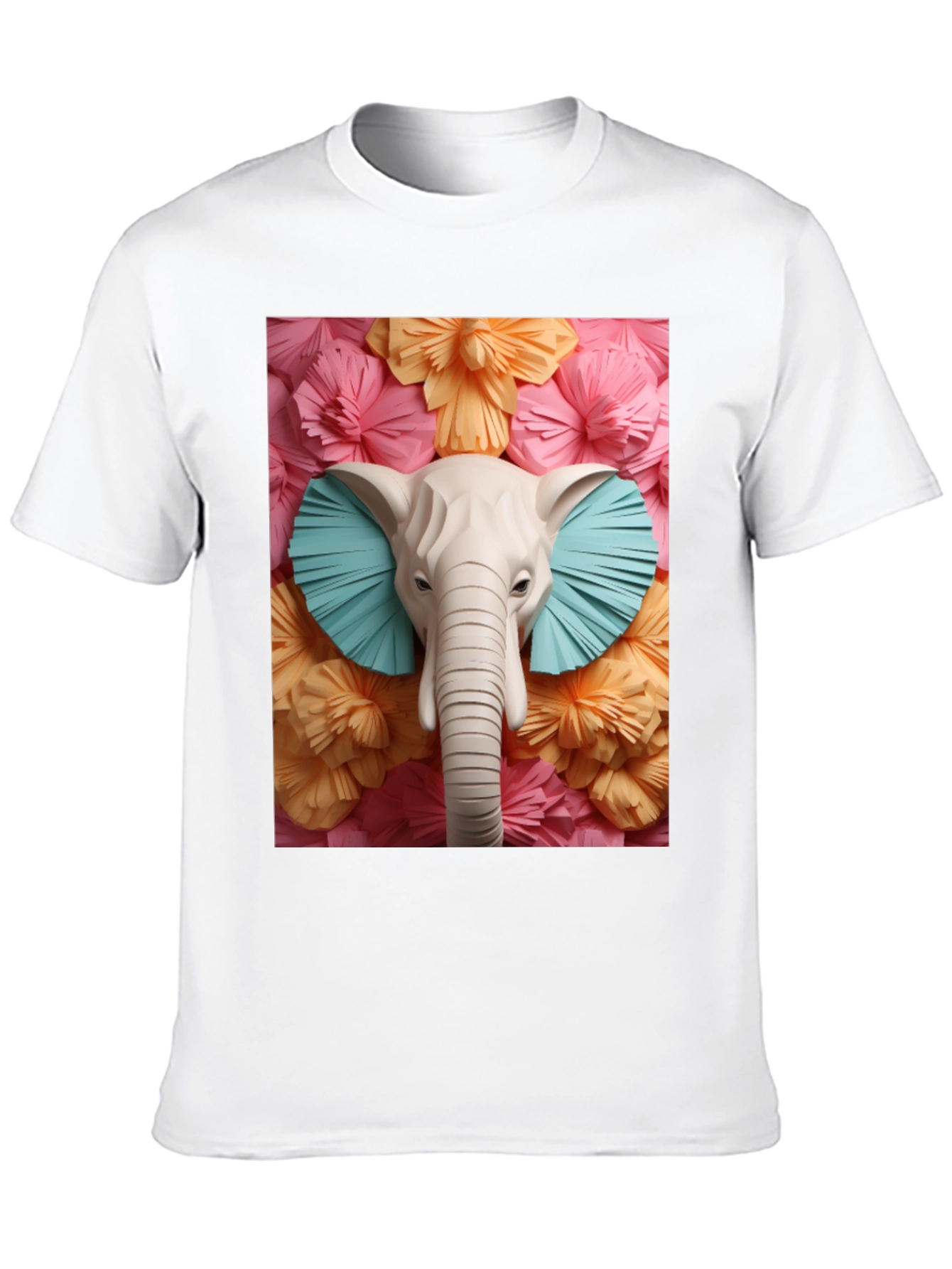 Elephant Floral Tee - Unique Graphic Print T-Shirt