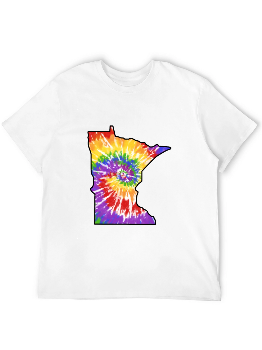 Minnesota Tie-Dye State Outline Graphic Tee - Black