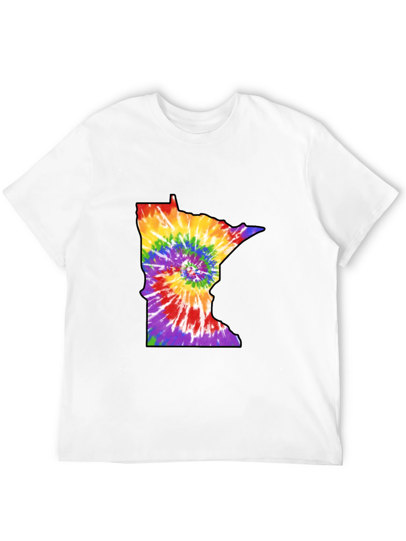 Minnesota Tie-Dye State Outline Graphic Tee - Black