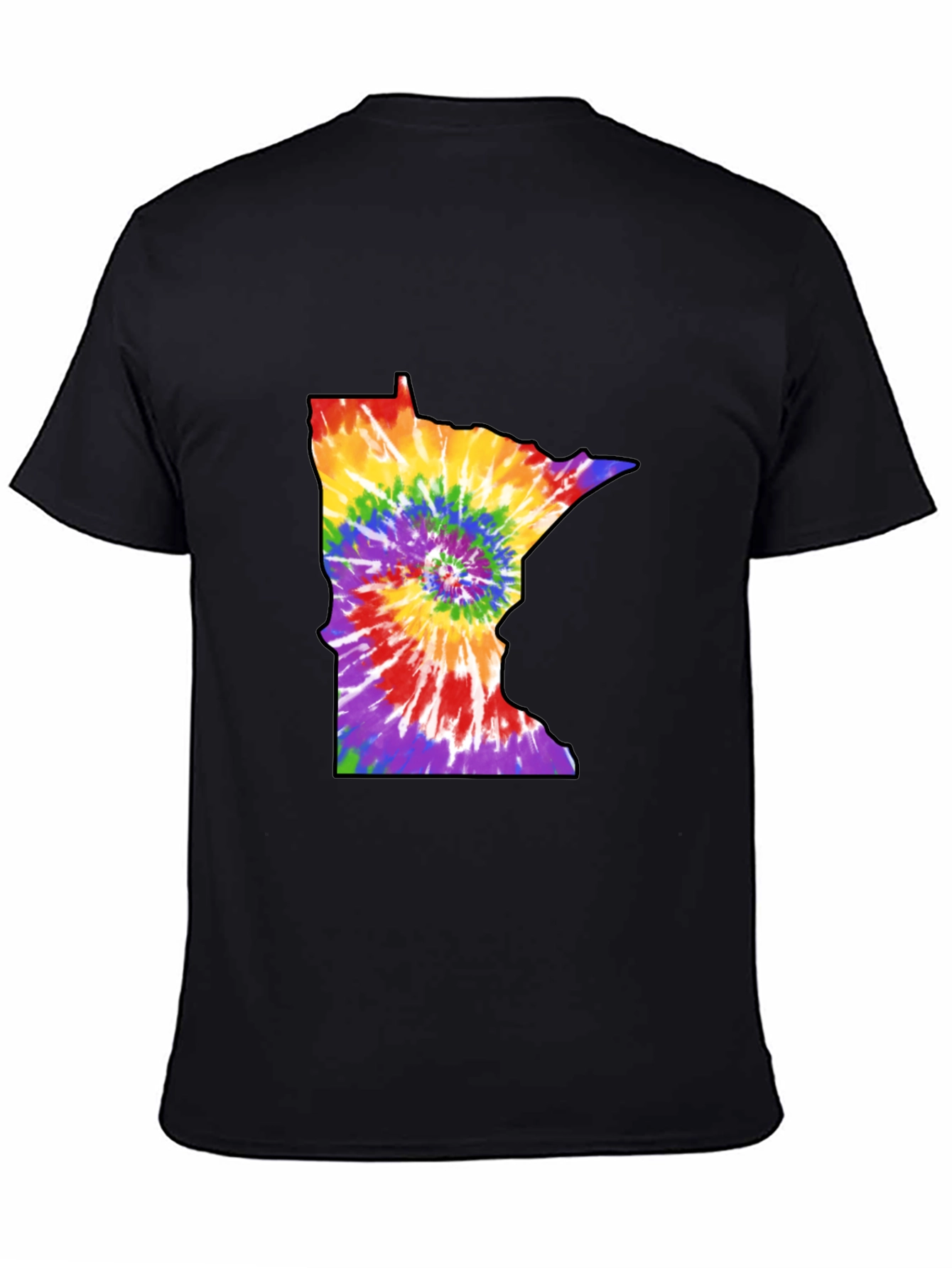 Minnesota Tie-Dye State Outline Graphic Tee - Black