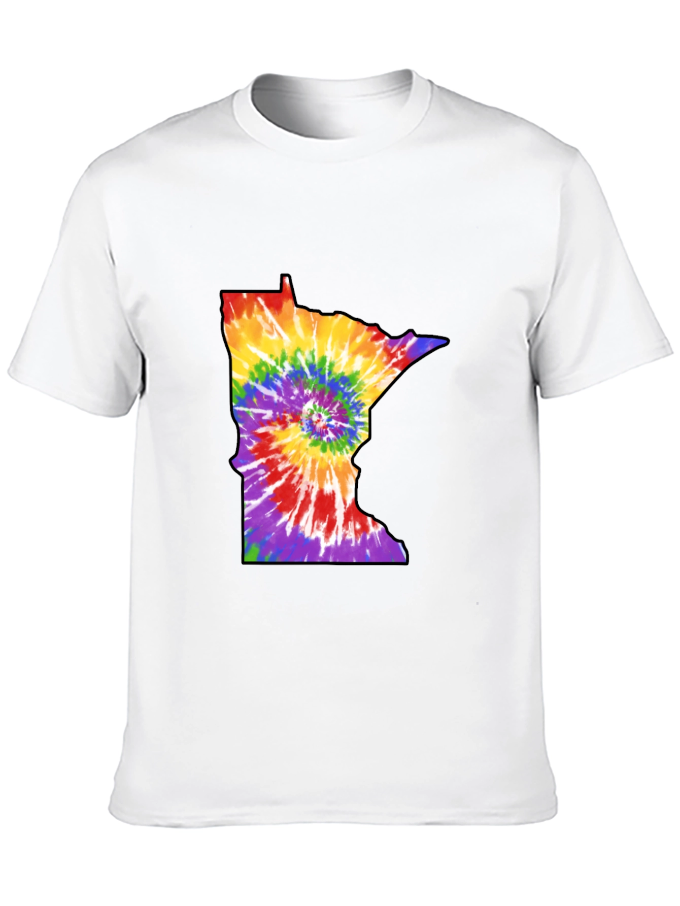 Minnesota Tie-Dye State Outline Graphic Tee - Black
