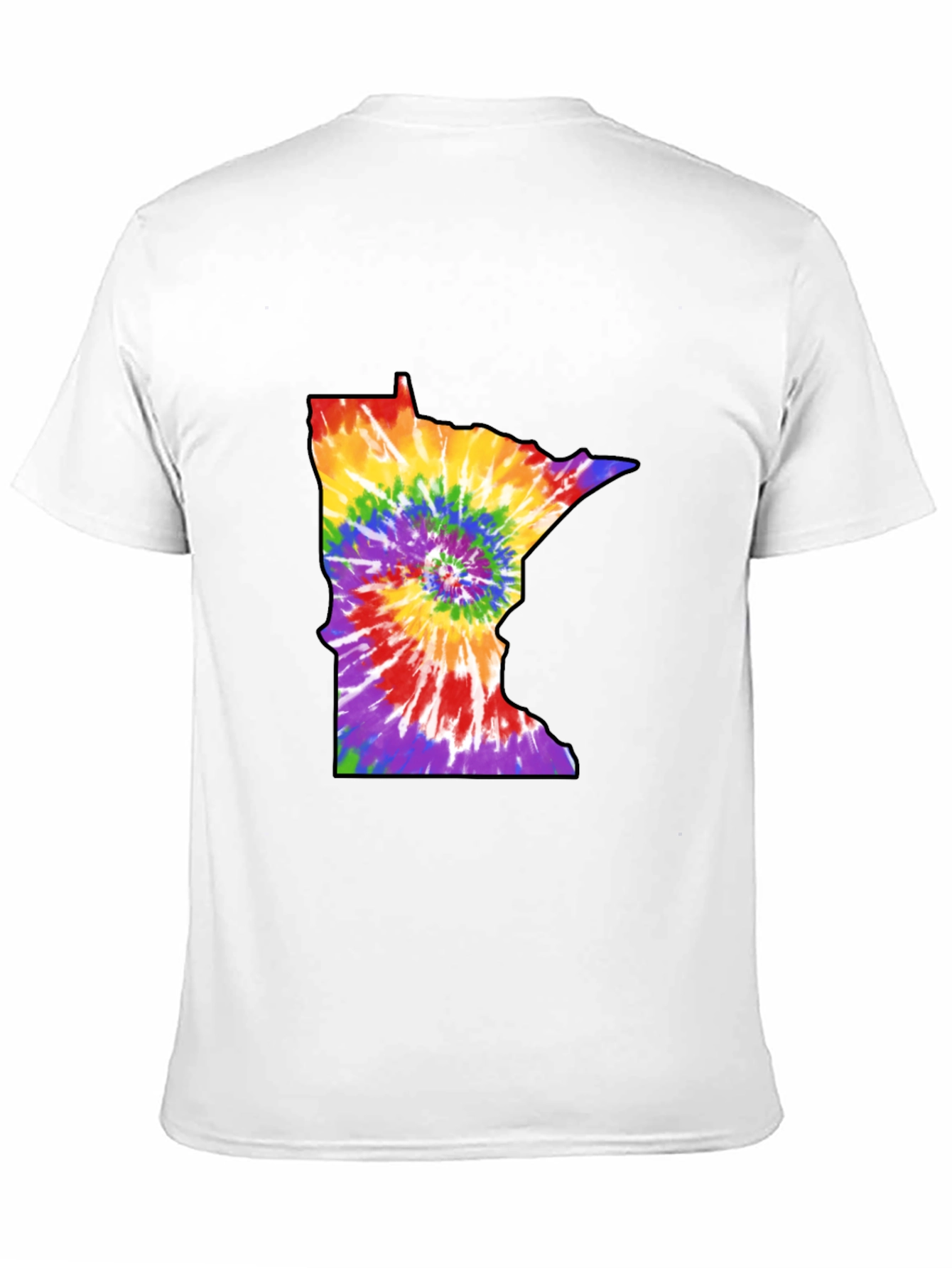Minnesota Tie-Dye State Outline Graphic Tee - Black