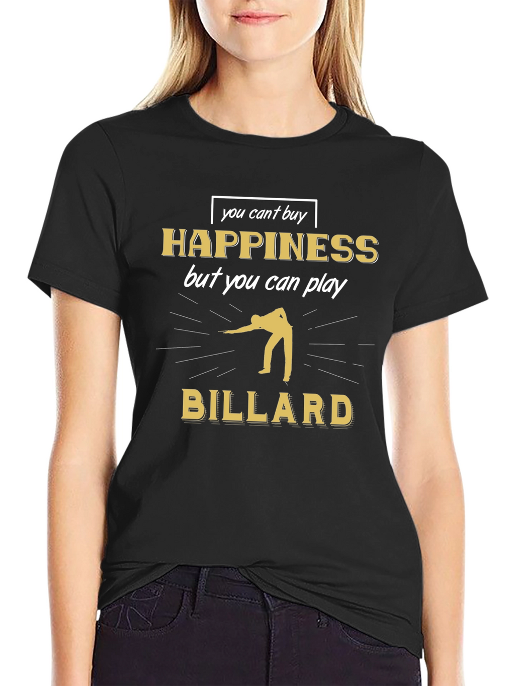 Billiard Player T-Shirt - Happiness Can Play Billiard Tee