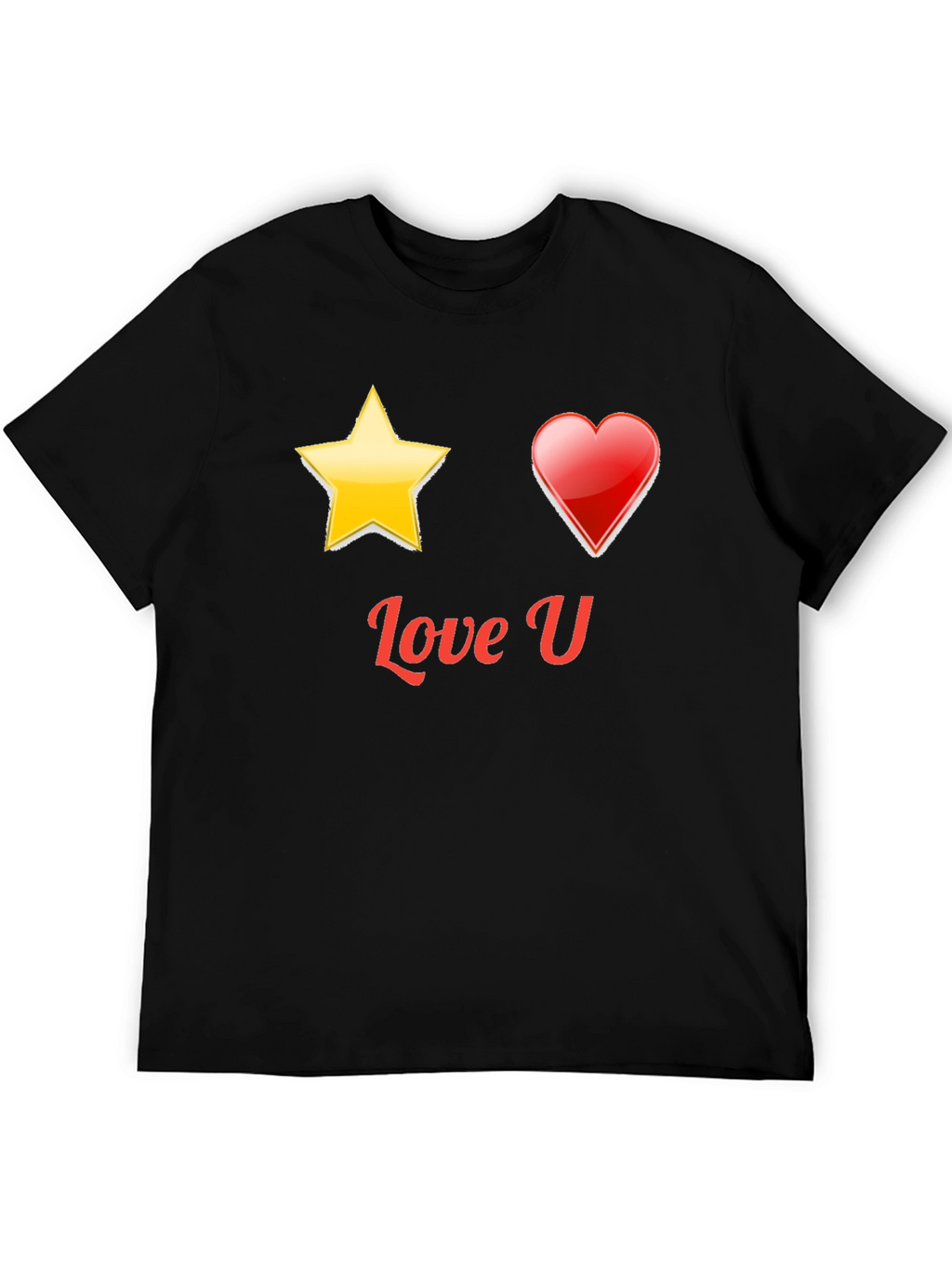 Love U Graphic Black T-Shirt