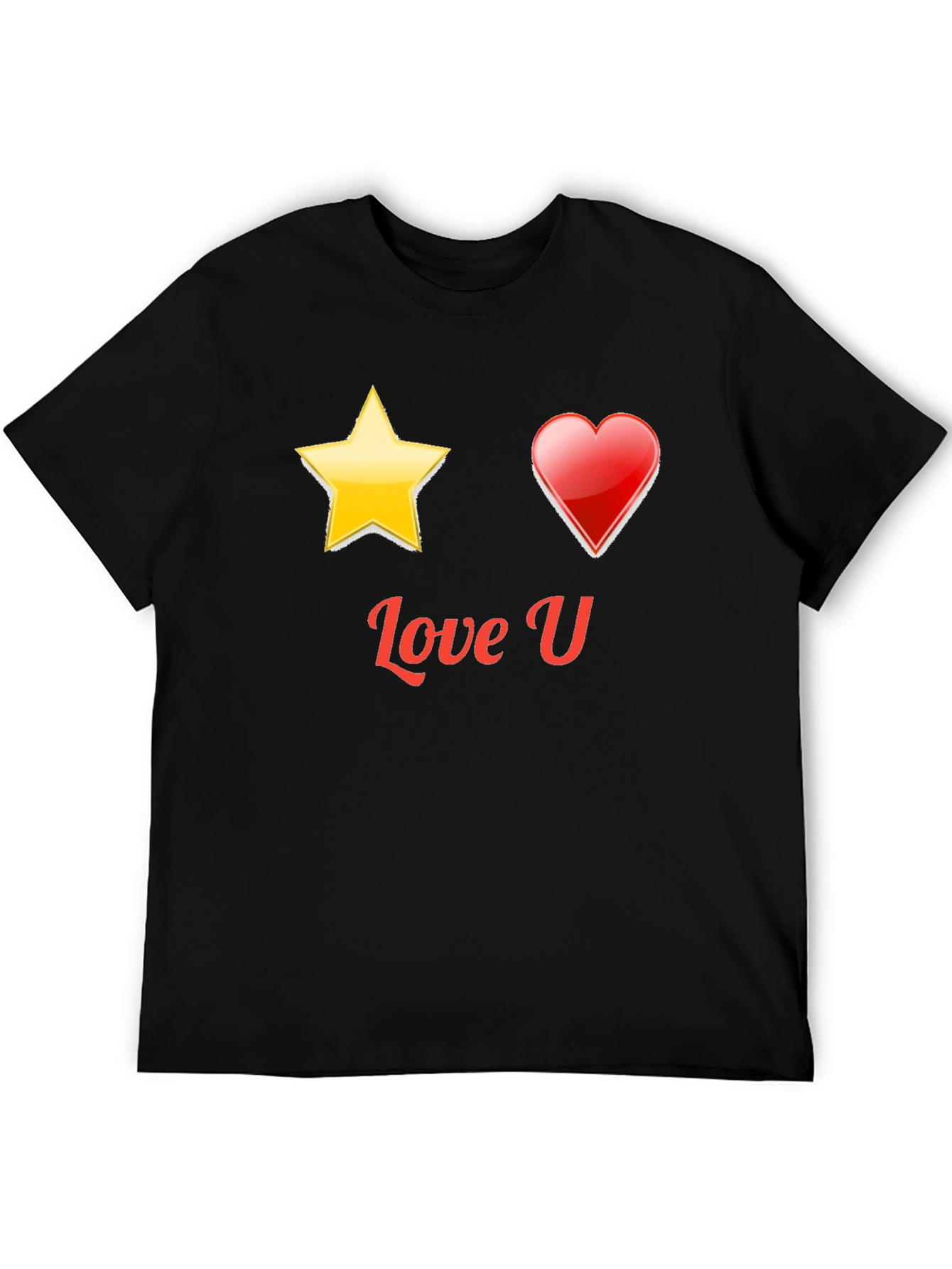 Love U Graphic Black T-Shirt