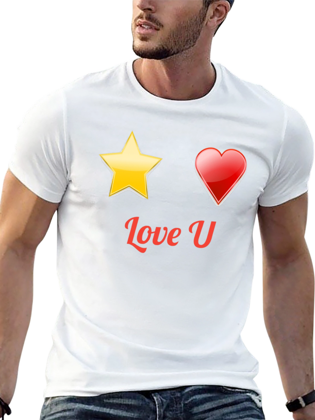Love U Graphic Black T-Shirt