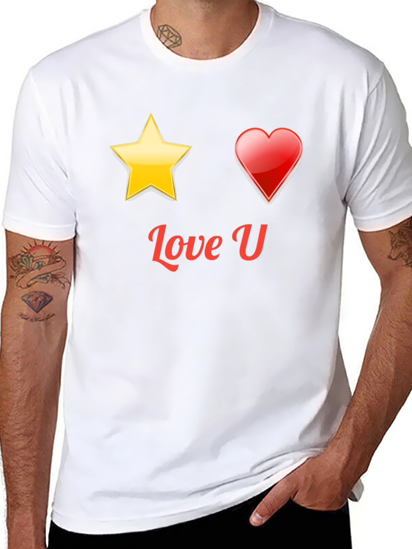 Love U Graphic Black T-Shirt
