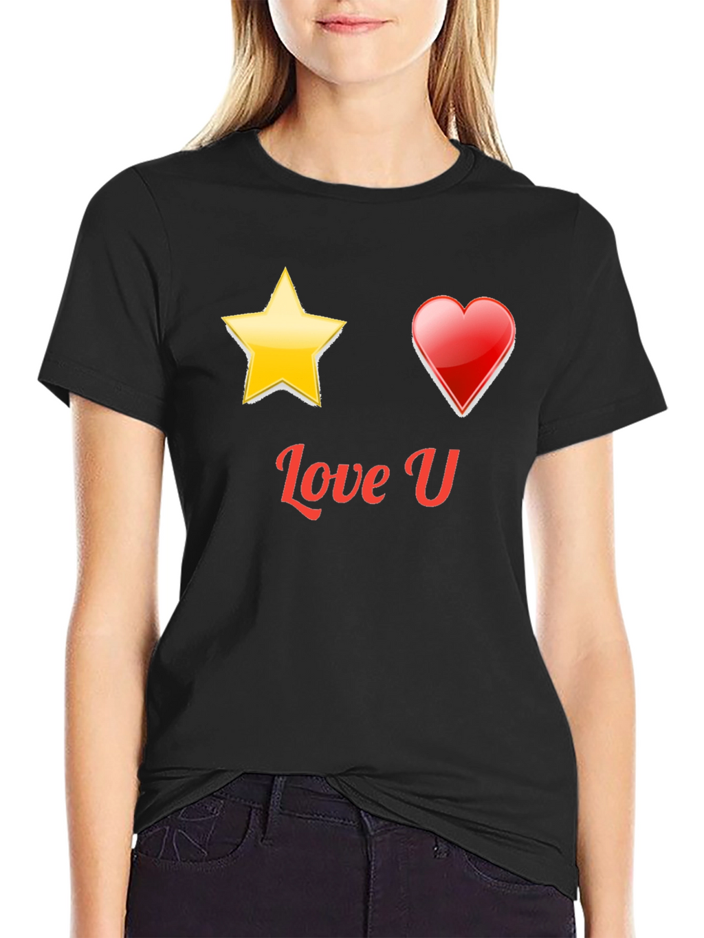Love U Graphic Black T-Shirt