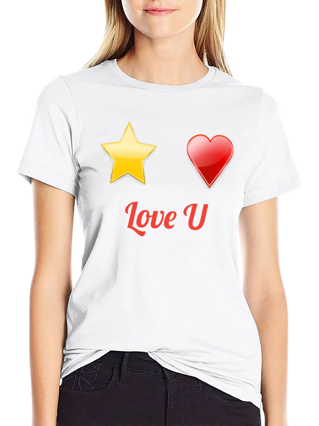 Love U Graphic Black T-Shirt