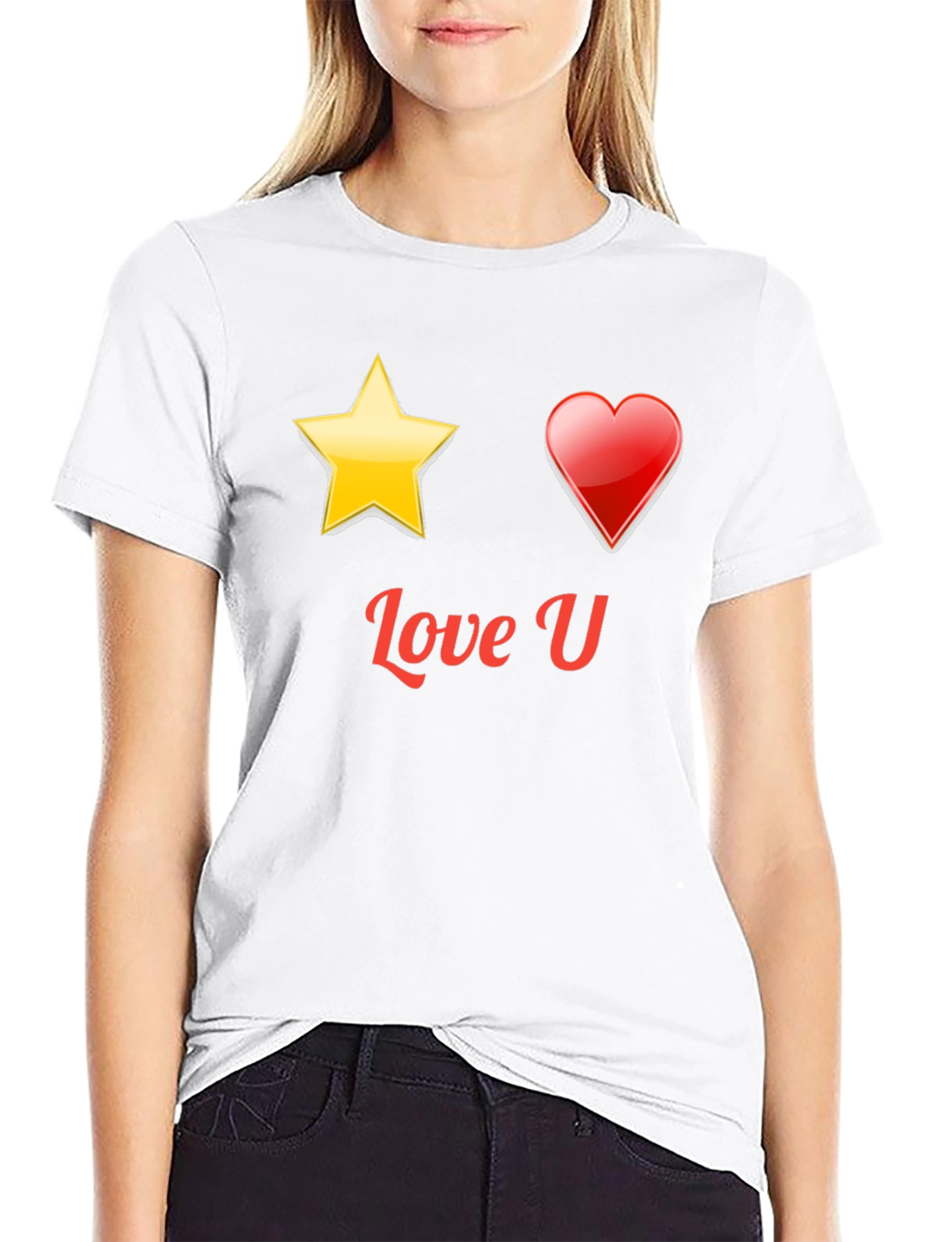 Love U Graphic Black T-Shirt