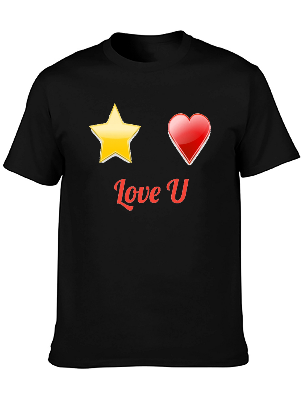 Love U Graphic Black T-Shirt