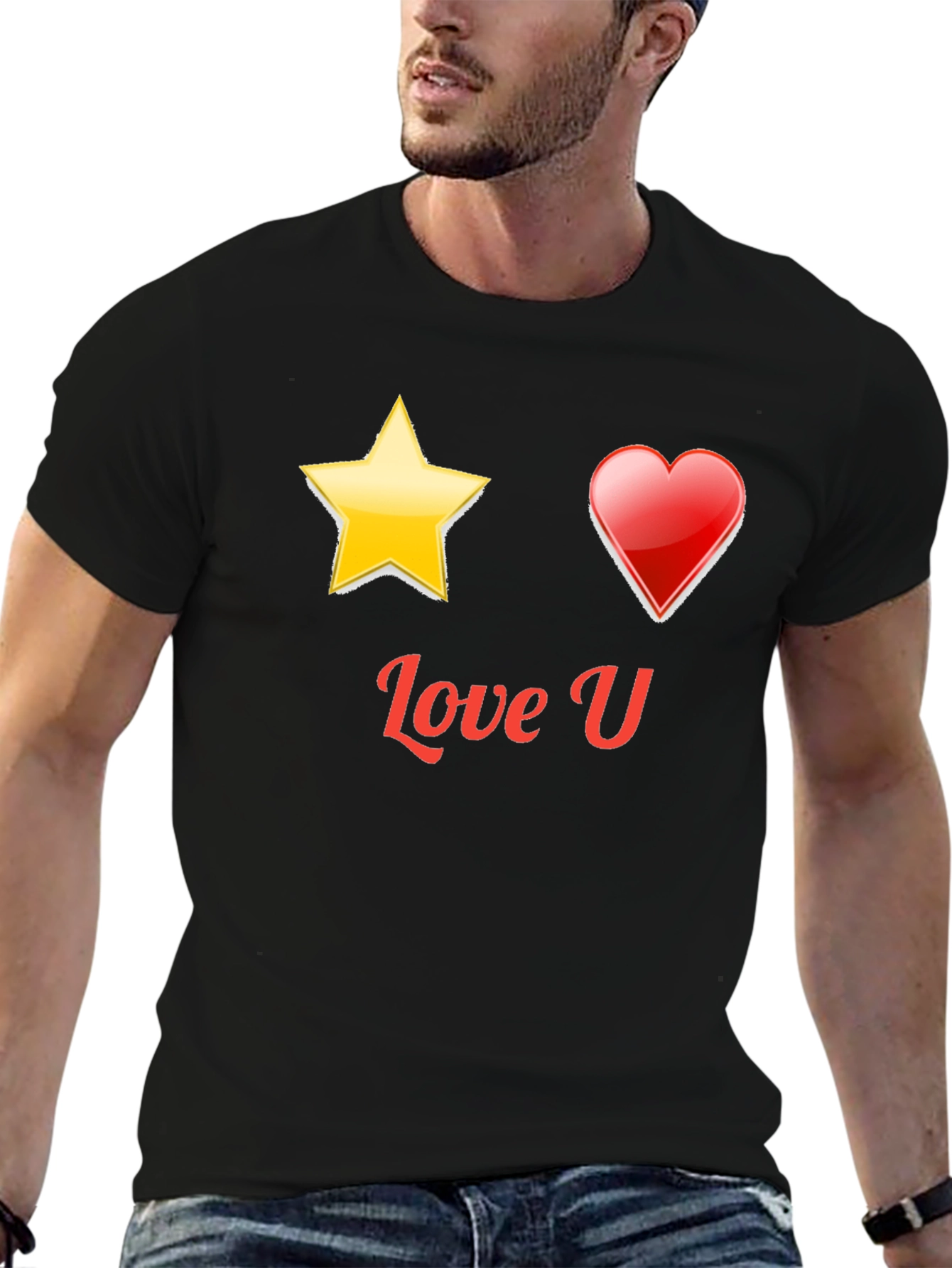 Love U Graphic Black T-Shirt