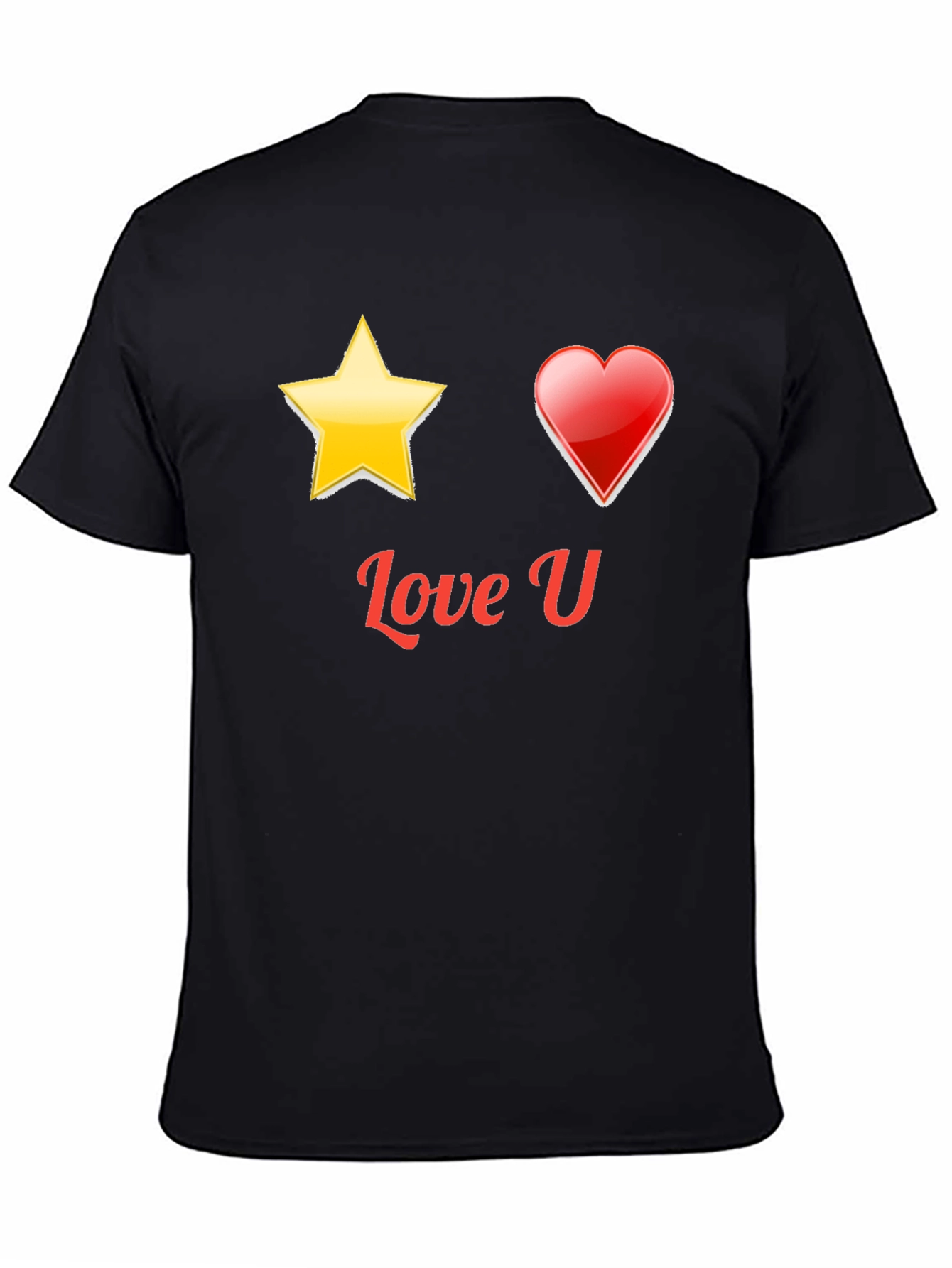 Love U Graphic Black T-Shirt