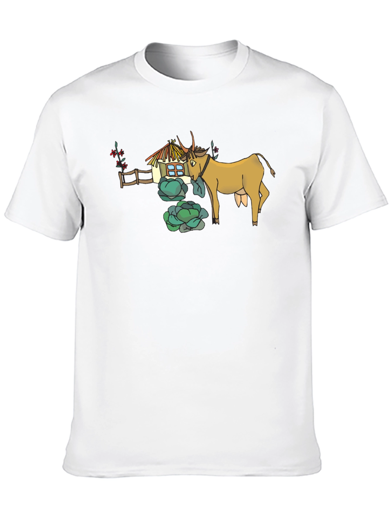 Quirky Cow & Farmhouse Graphic Tee - Black