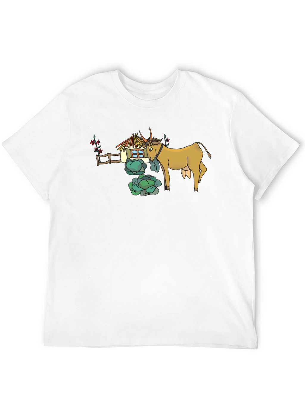Quirky Cow & Farmhouse Graphic Tee - Black