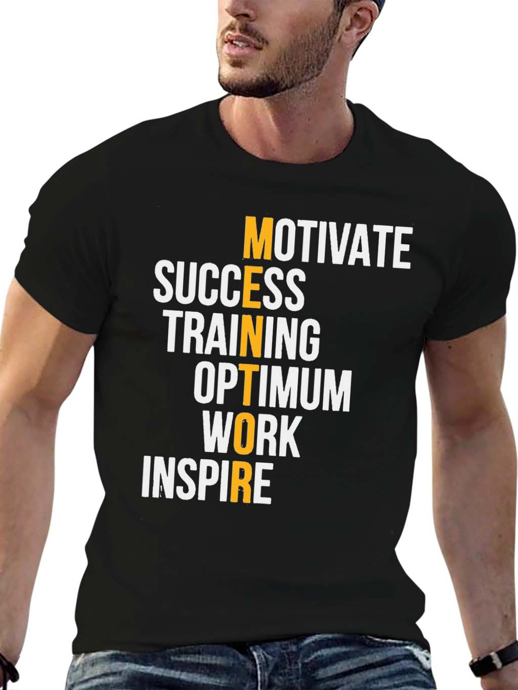 Motivational Mentor Graphic Tee - Black