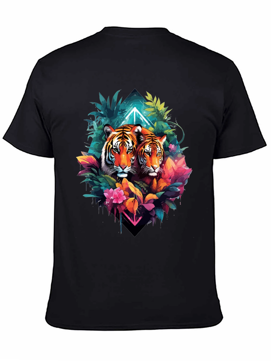 Tiger Duo Graphic Tee - Jungle Style Black T-Shirt