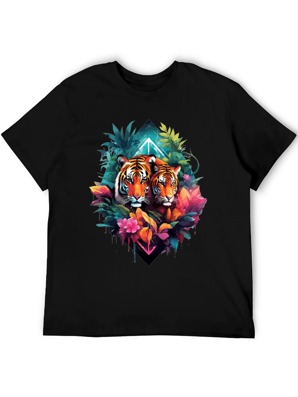 Tiger Duo Graphic Tee - Jungle Style Black T-Shirt