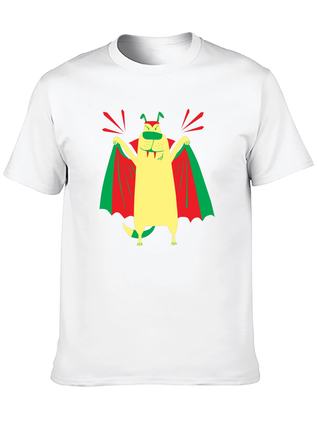 Funny Dog Vampire Graphic T-Shirt - Black