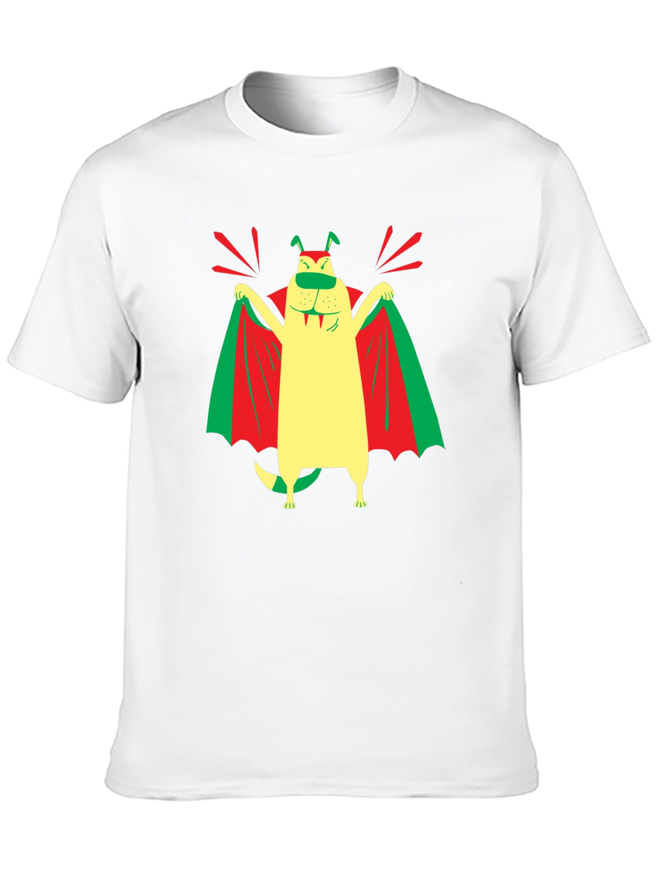 Funny Dog Vampire Graphic T-Shirt - Black
