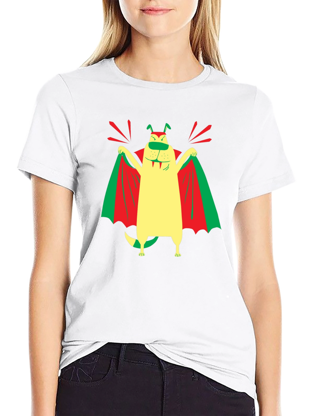 Funny Dog Vampire Graphic T-Shirt - Black