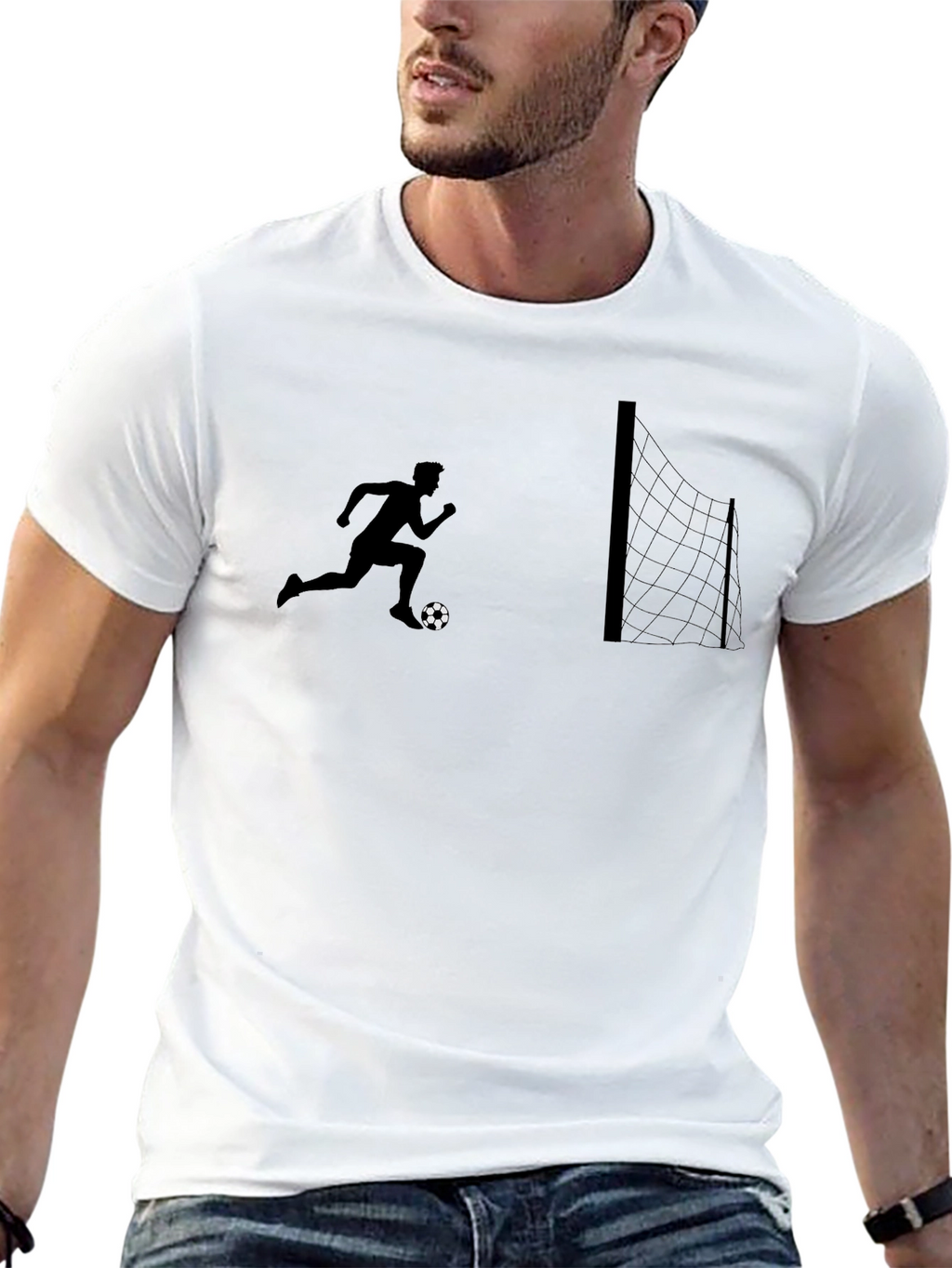 Soccer Silhouette Graphic Tee - Black