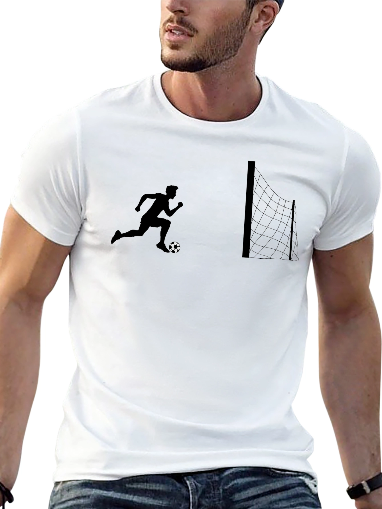 Soccer Silhouette Graphic Tee - Black