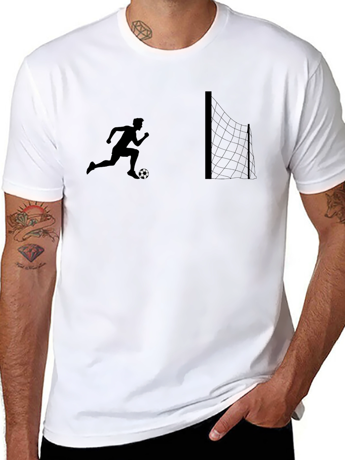 Soccer Silhouette Graphic Tee - Black