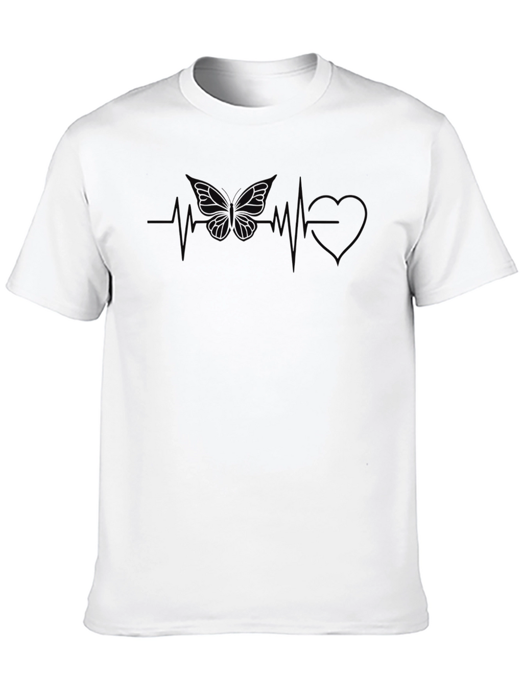 Butterfly Heartbeat Graphic Tee - Black
