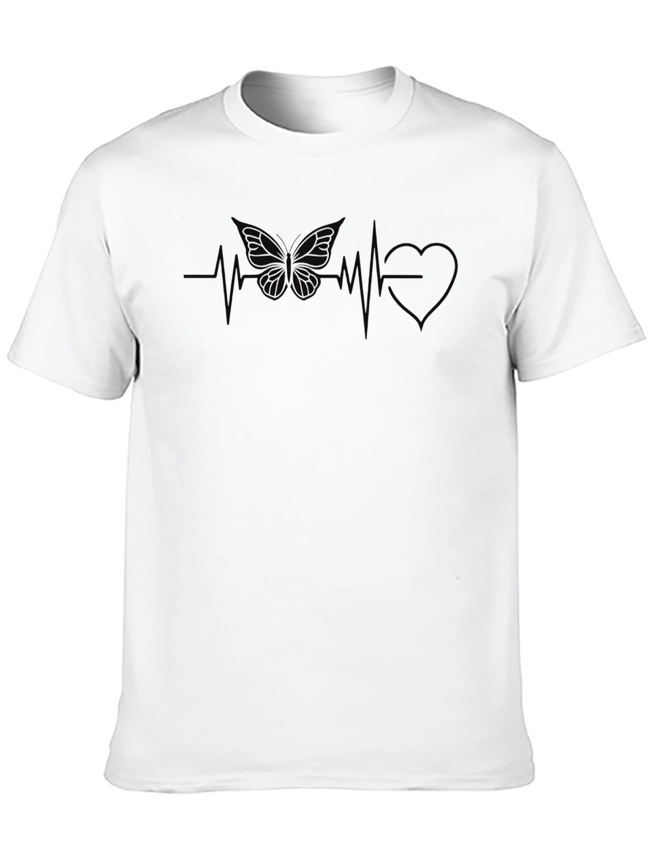 Butterfly Heartbeat Graphic Tee - Black