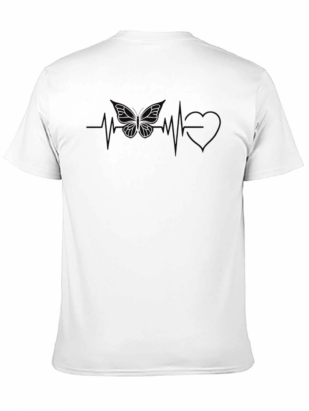 Butterfly Heartbeat Graphic Tee - Black