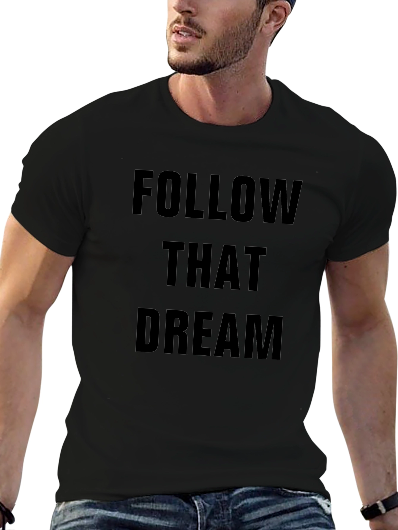 Follow That Dream Black Graphic T-Shirt