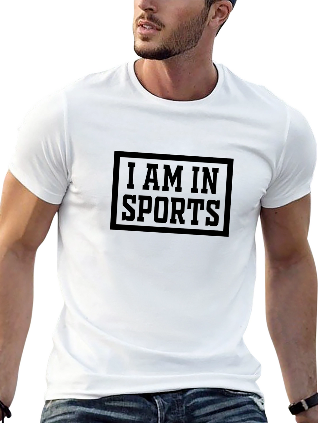 I Am In Sports Black Graphic Tee