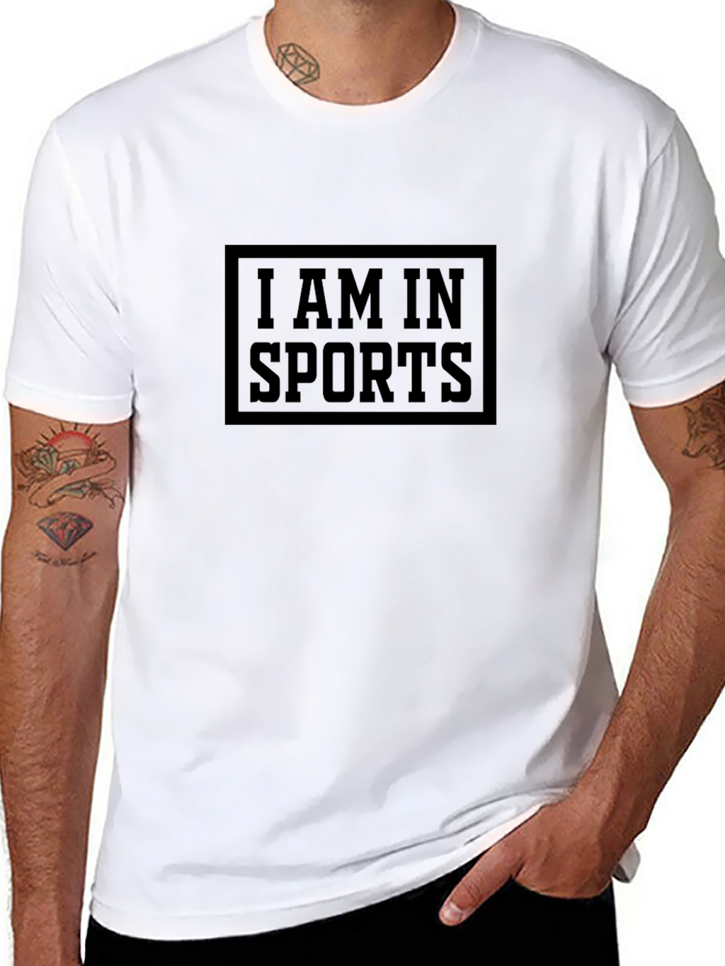 I Am In Sports Black Graphic Tee