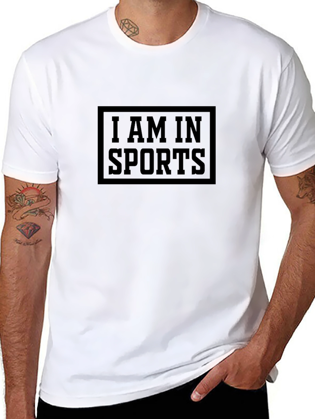 I Am In Sports Black Graphic Tee