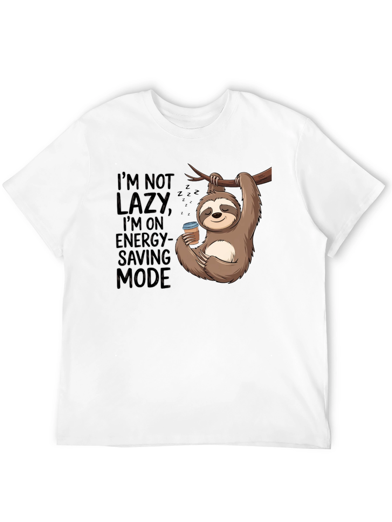 Sloth Energy-Saving Mode Graphic T-Shirt
