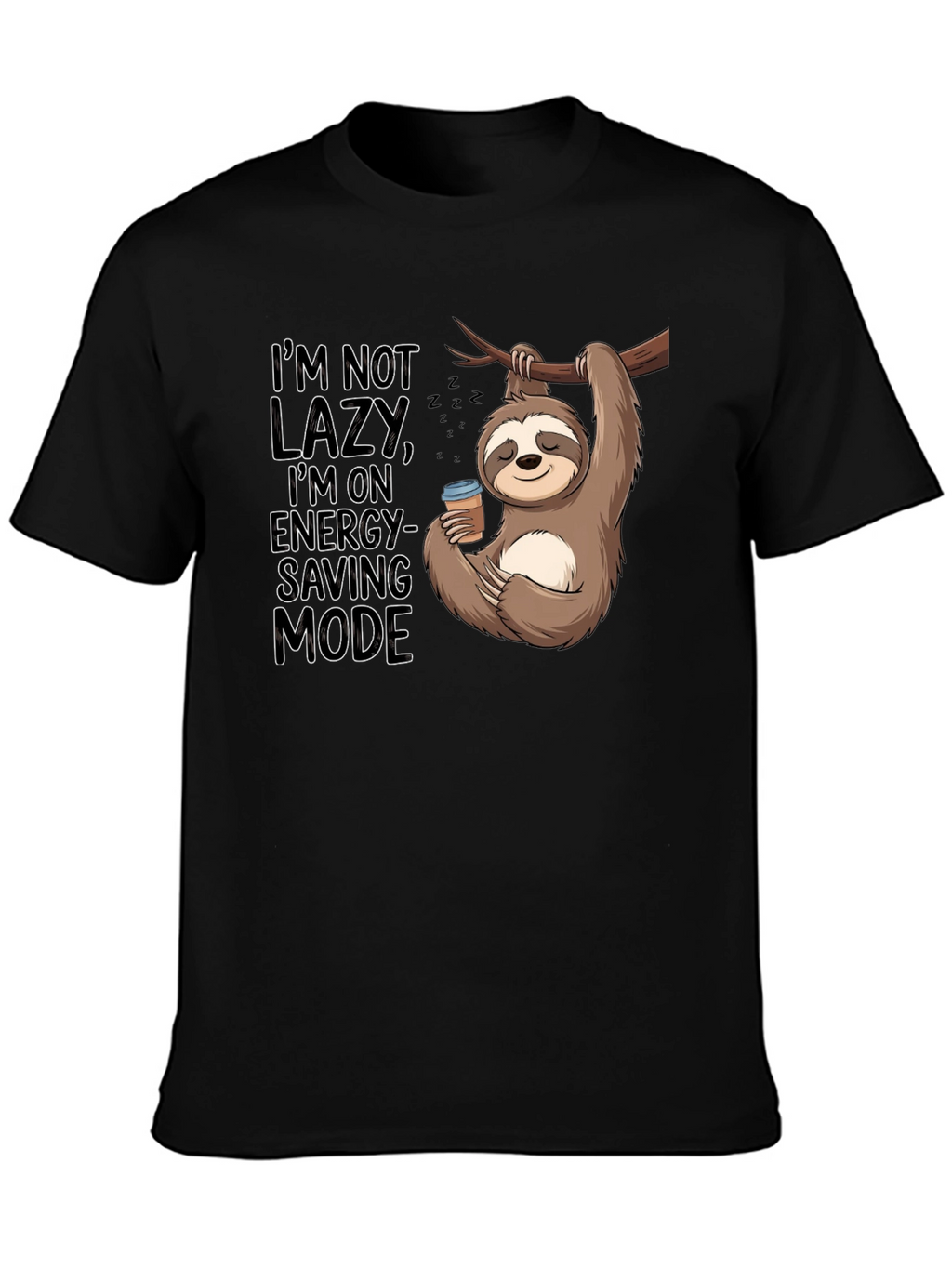 Sloth Energy-Saving Mode Graphic T-Shirt