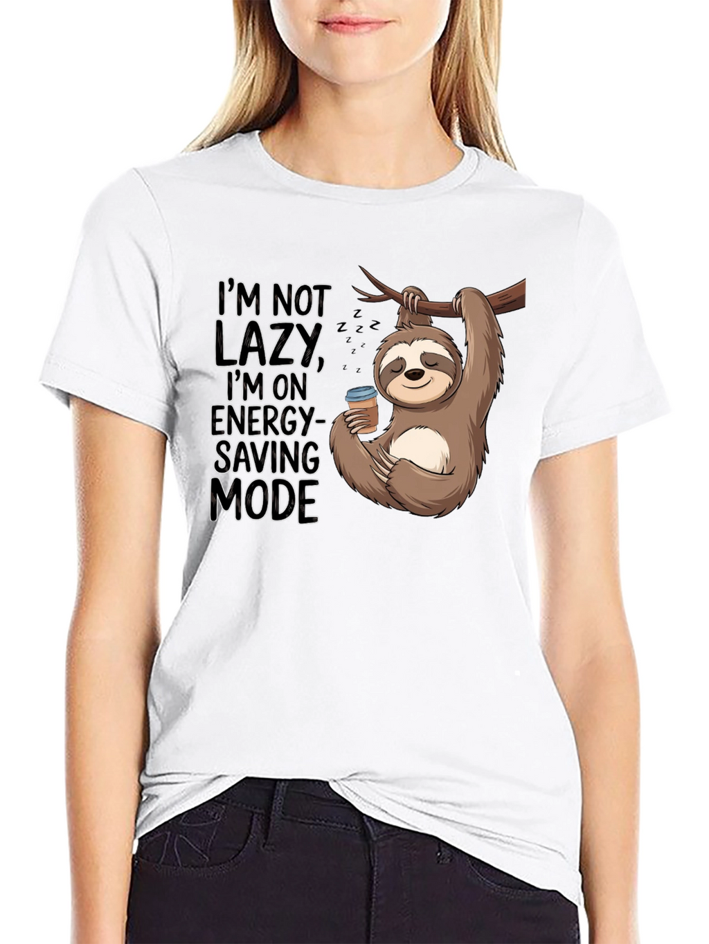 Sloth Energy-Saving Mode Graphic T-Shirt