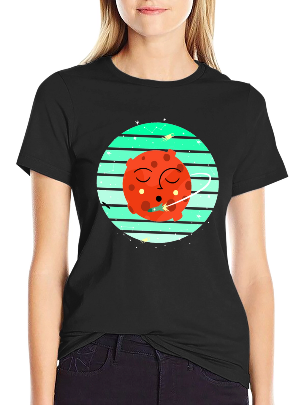Planet Space T-Shirt - Black Cotton