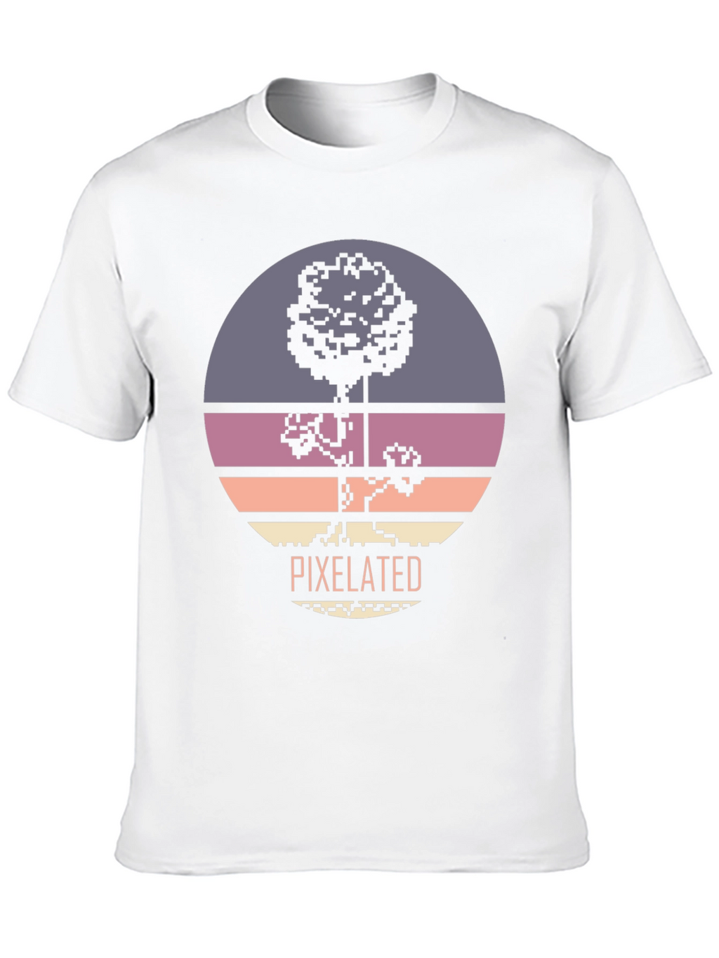 Pixelated Tree Graphic Tee - Retro Style