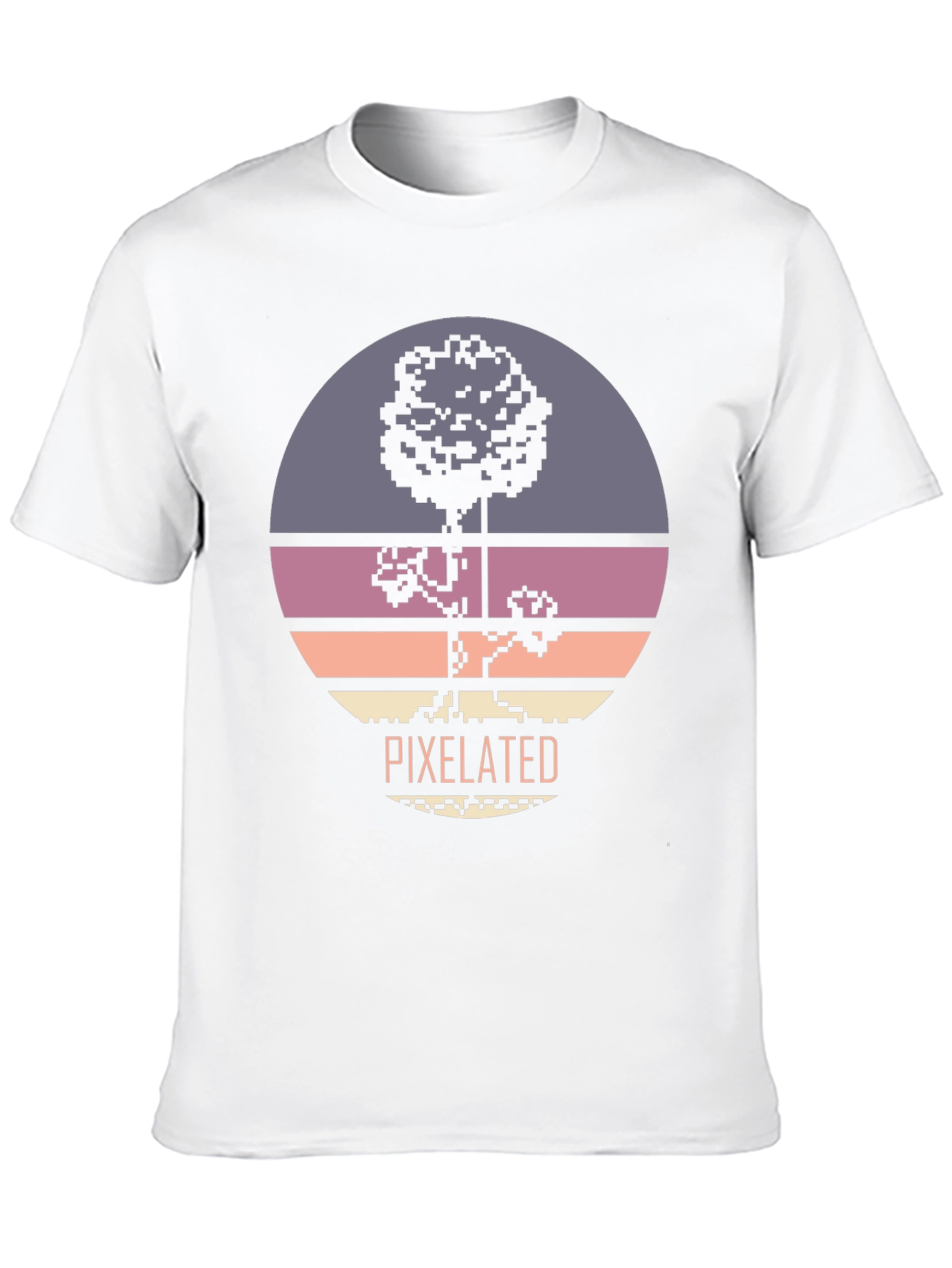 Pixelated Tree Graphic Tee - Retro Style