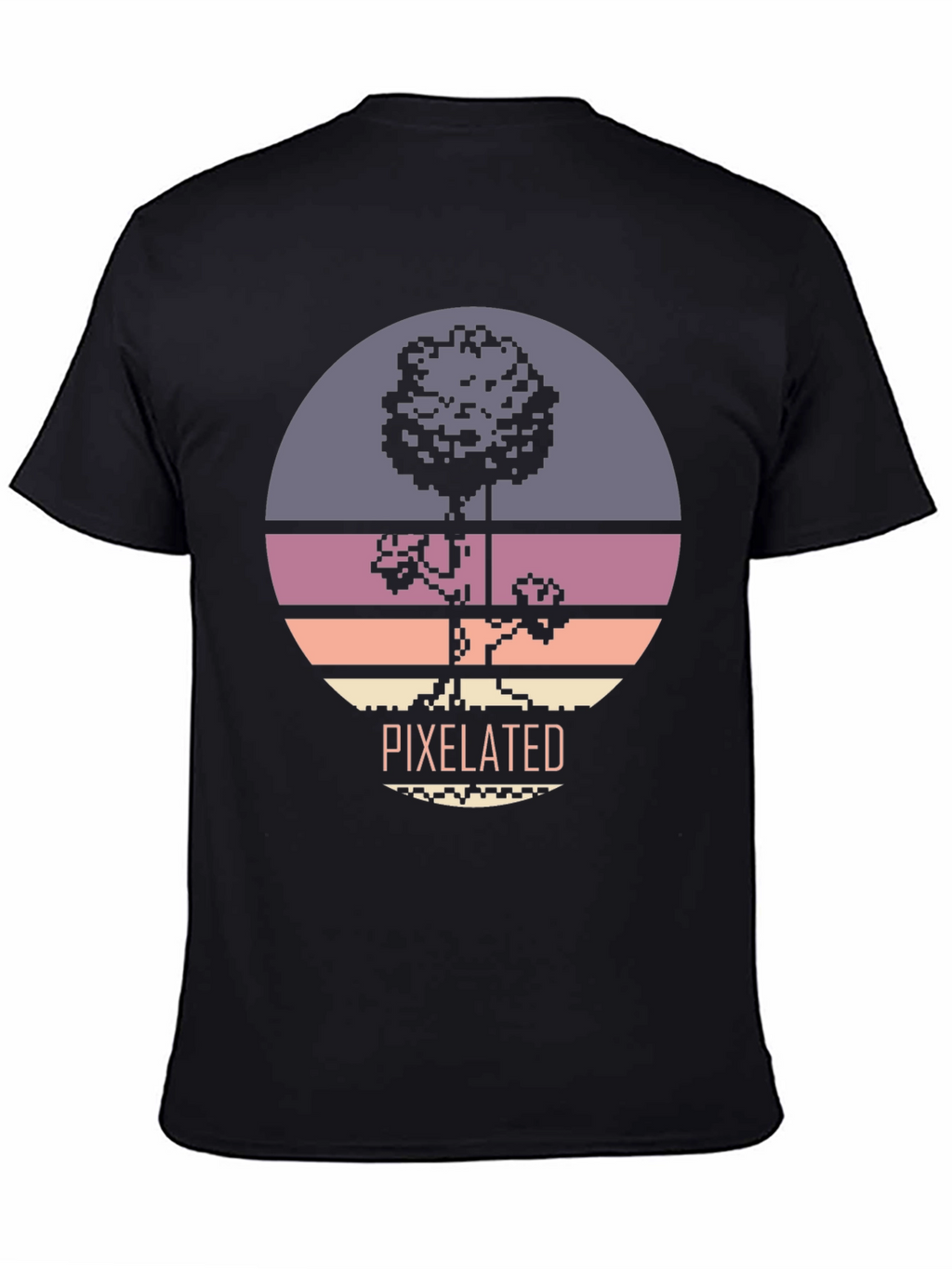 Pixelated Tree Graphic Tee - Retro Style