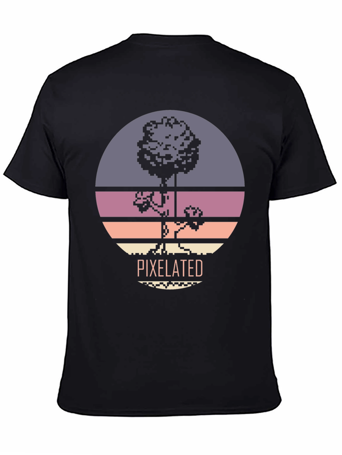 Pixelated Tree Graphic Tee - Retro Style