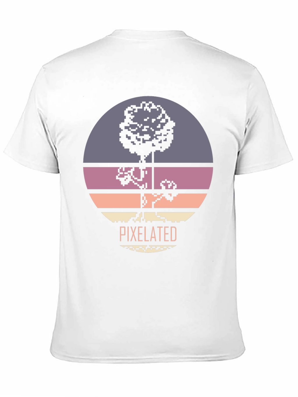Pixelated Tree Graphic Tee - Retro Style
