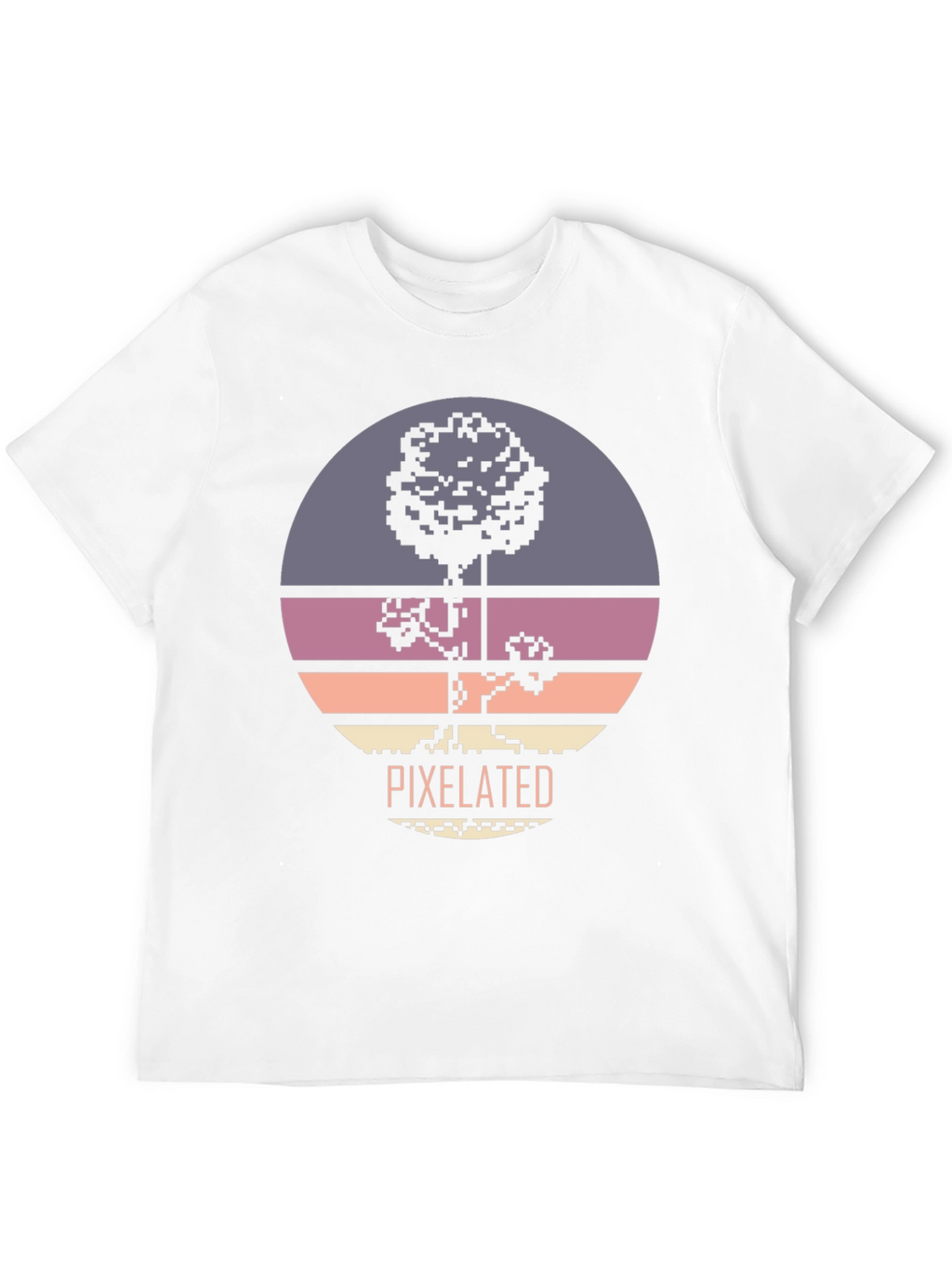 Pixelated Tree Graphic Tee - Retro Style
