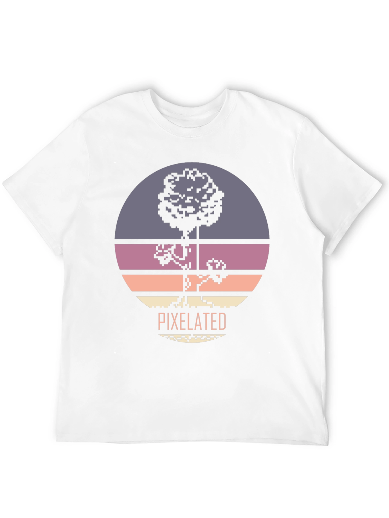 Pixelated Tree Graphic Tee - Retro Style