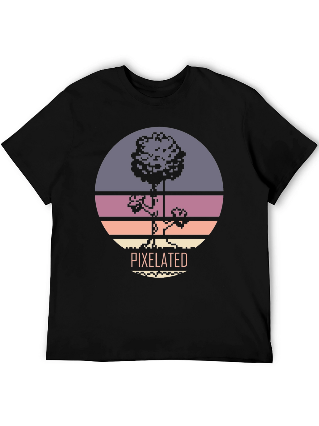 Pixelated Tree Graphic Tee - Retro Style