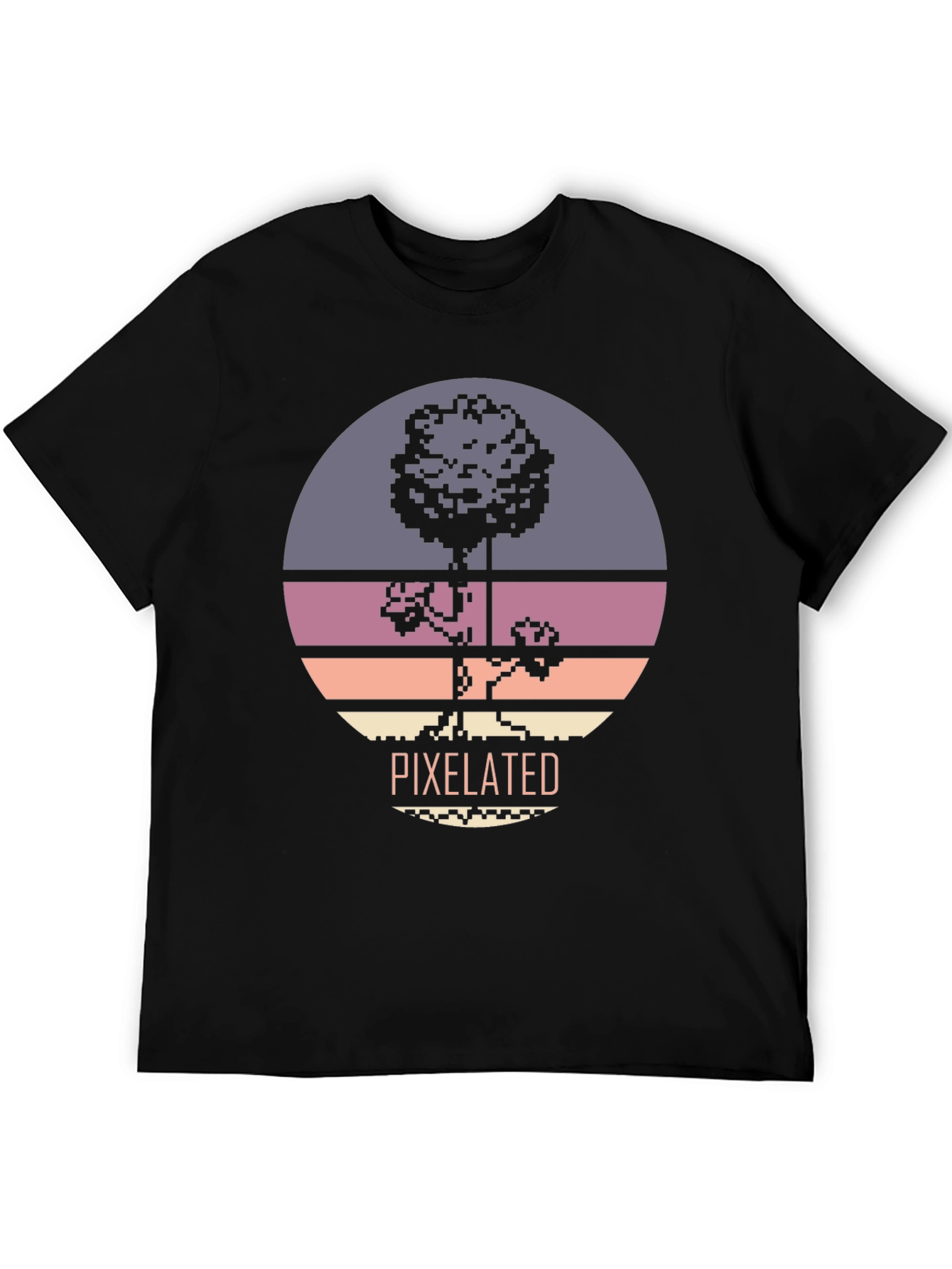 Pixelated Tree Graphic Tee - Retro Style
